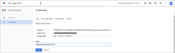 Client ID and secret
