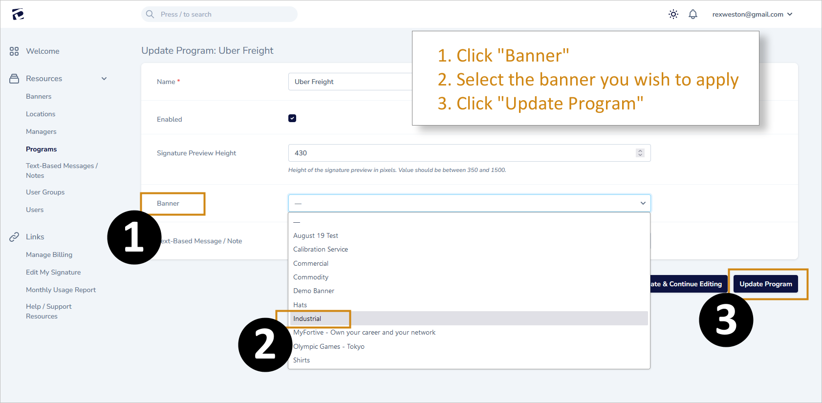 email signature add text message to user group 1