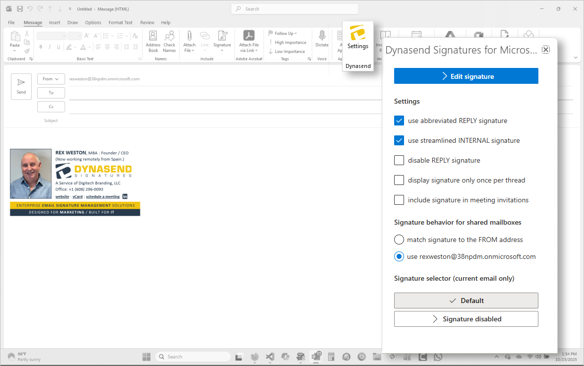 email signature add-in