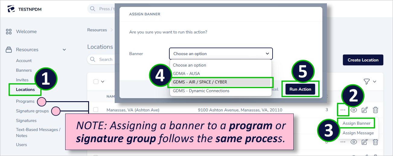 email signature banner location assignment 1