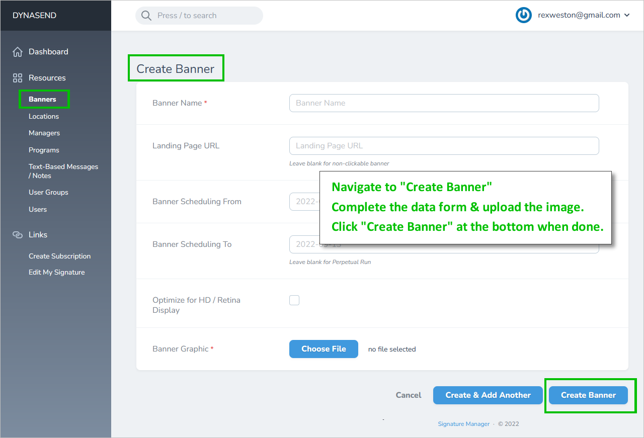 email signature banner creation