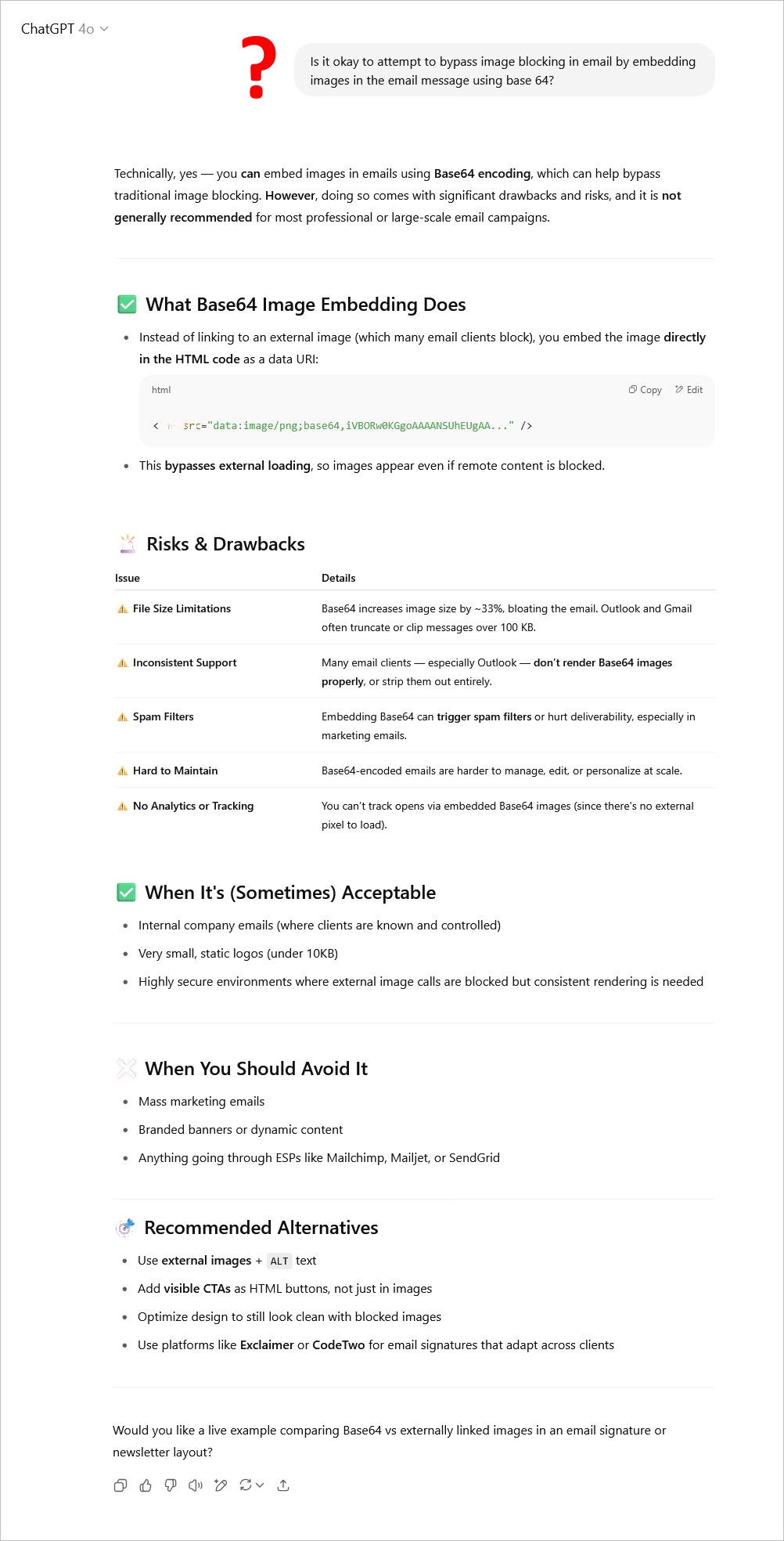 why not embed the images - question 1