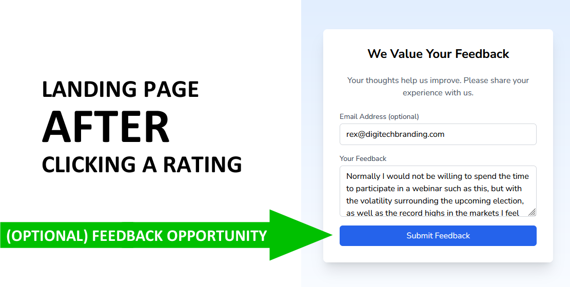 email signature CSAT survey landing page