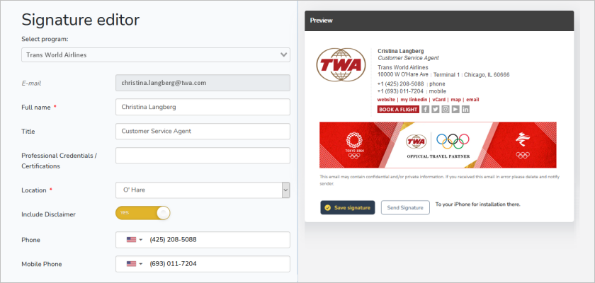 Dynasend Email Signatures Editor