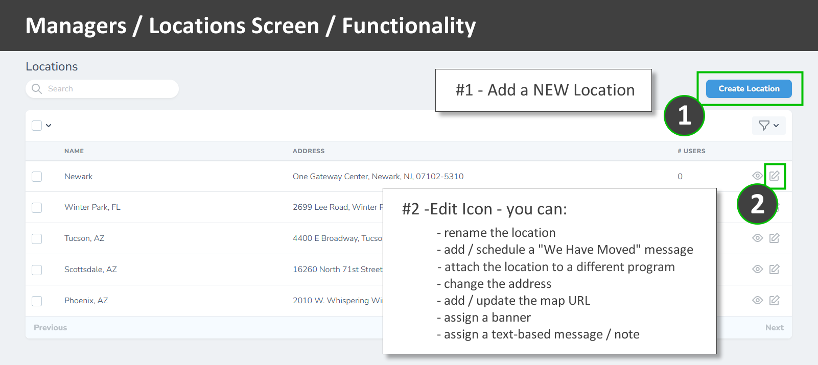 managers email signature dashboard functionality - locations
