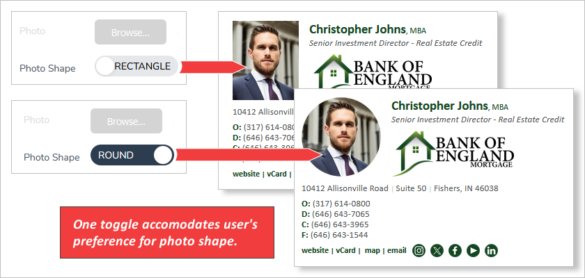 Email Signatures Headshot Shape