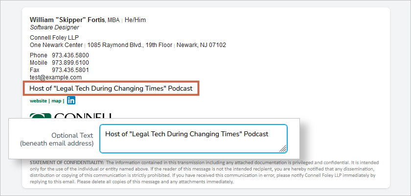 Email Signatures Free Lines of Text
