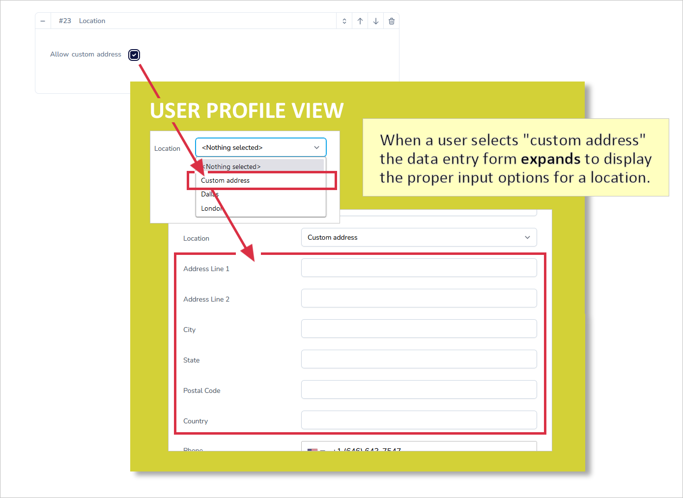 email signature custom address