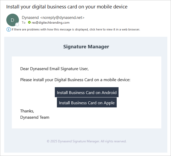 send digital business card by email - 2