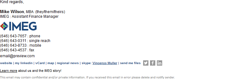 Custom business email signature sample 13