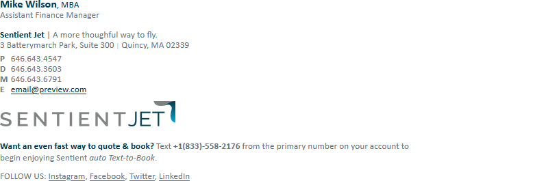 Custom business email signature sample 3