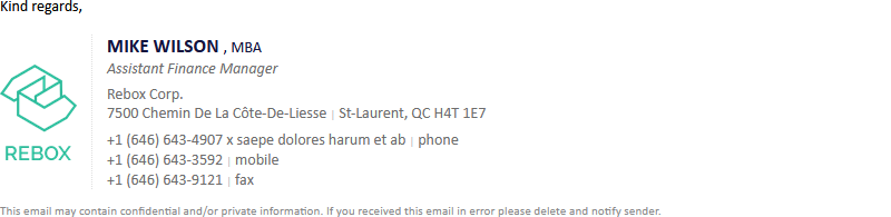 Custom business email signature sample 39